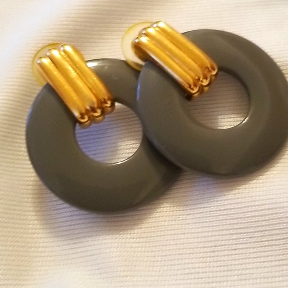 Gray Small Hoops